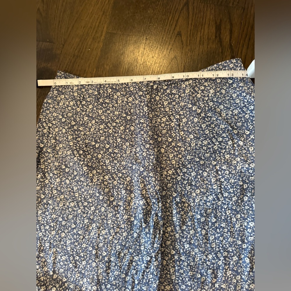 Vintage 90s Floral Blue Skirt - Picture 2 of 4